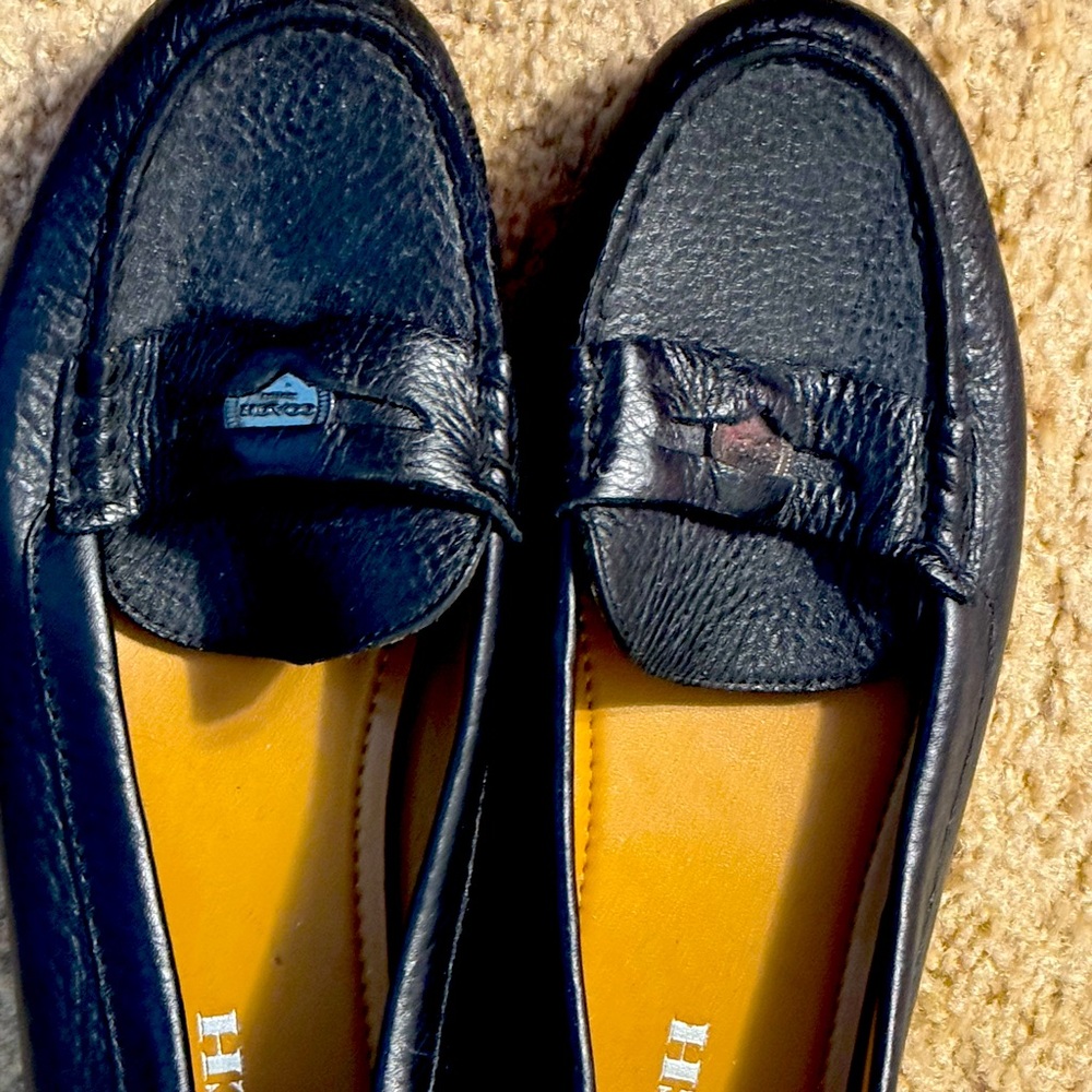 Coach Pebbled Navy Penny Moc/Loafer